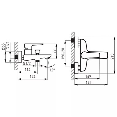 Ferro Adore egykaros kádtöltő csaptelep, króm, fehér