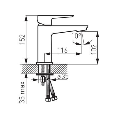 Ferro Adore egykaros mosdó csaptelep króm, fehér 