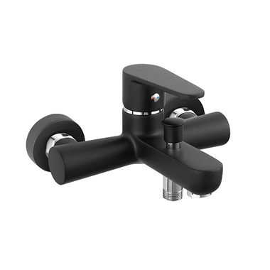 Ferro Algeo egykaros fali kád csaptelep zuhanyszett nélkül, fekete