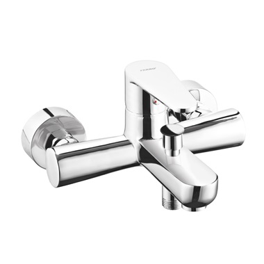 Ferro Algeo egykaros fali kád csaptelep zuhanyváltóval, króm 