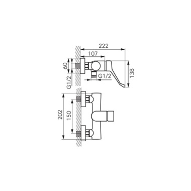 Ferro Algeo Medico fali orvosi zuhanycsaptelep