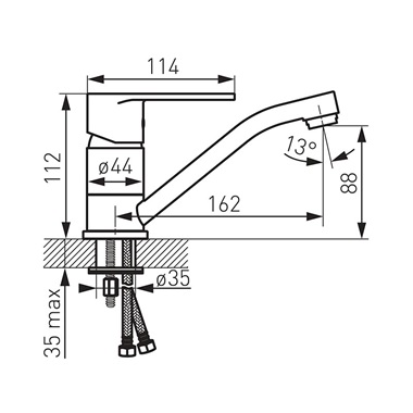 Ferro Algeo mosdó csaptelep elforgatható kifolyóval, króm