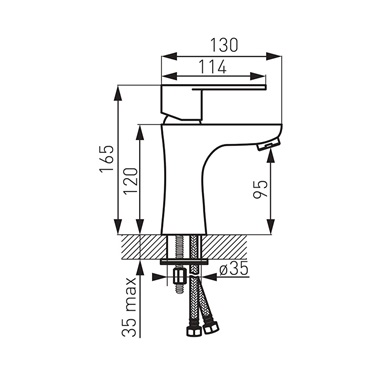Ferro Algeo álló mosdó csaptelep automata leeresztővel, króm