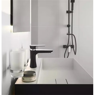 Ferro Algeo Square Black egykaros mosdó csaptelep fekete