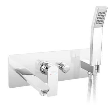 Ferro Algeo Square falsík alatti kádcsaptelep kézi zuhannyal, króm 