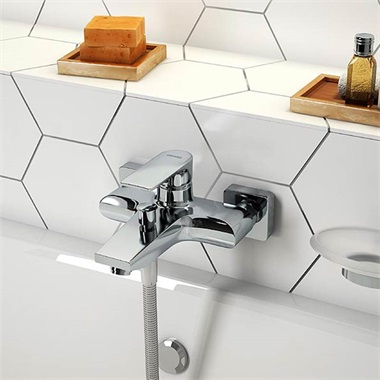 Ferro Algeo Square egykaros kádcsaptelep, króm