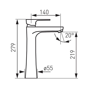 Ferro Algeo Square magasitott mosdó csaptelep