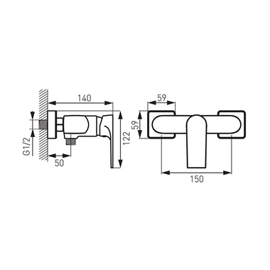 Ferro Algeo Square zuhany csaptelep króm
