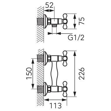Ferro Antica zuhanycsaptelep 150 mm, bronz