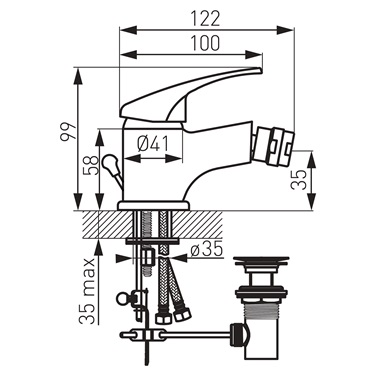 Ferro Basic bidécsaptelep automata leeresztő-szettel króm