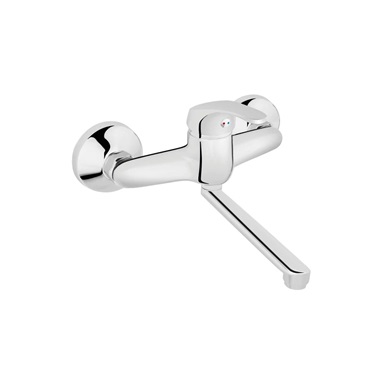 Ferro Basic fali mosdócsaptelep elforgatható kifolyócsővel, króm