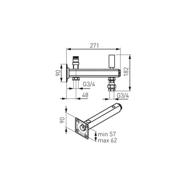 Ferro biztonsági szelepkészlet háztartási melegvízhez 6 bar gyorscsatlakozóval
