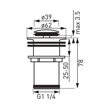 Ferro Univerzális zárt lefolyószelep G5/4 króm