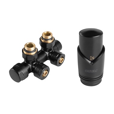 Ferro egybeépített sarok termosztát szett, fekete