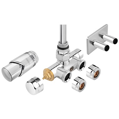 Ferro egybeépített dekoratív sarok termosztát szett merülőhüvellyel, króm