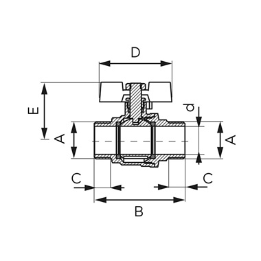 Ferro F-Power golyóscsap karral KK 1/2"