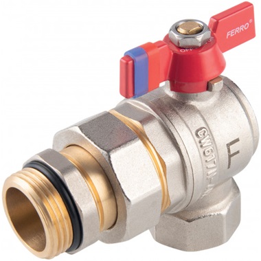 Ferro F-Power sarok golyóscsap pillangokarral 1" toldós KB