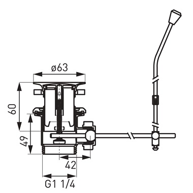 Ferro automata leeresztő szett kiemelőrúddal 5/4”