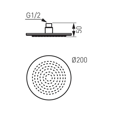 Ferro Slim fejzuhany 20 cm gömbcsuklóval, króm