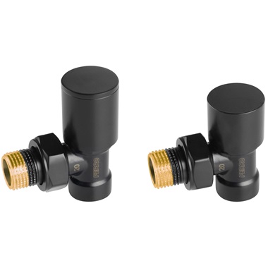 Ferro radiátor szelep szett sarok 1/2", fekete
