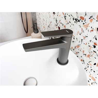 Ferro Stratos egykaros álló mosdó csaptelep, fekete 