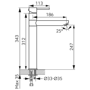 Ferro Fiesta Bright Gold magasított mosdócsaptelep