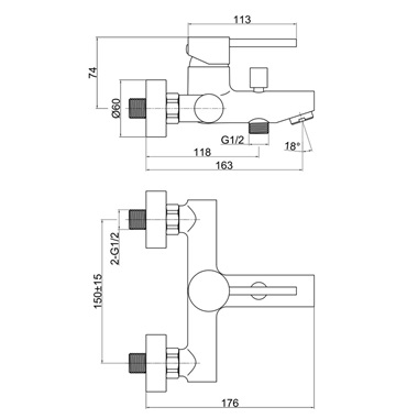 Ferro Fiesta egykaros kád csaptelep, króm