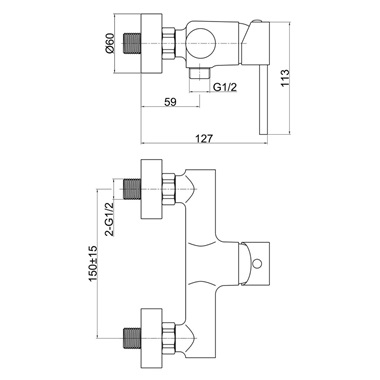 Ferro Fiesta zuhany csaptelep, króm