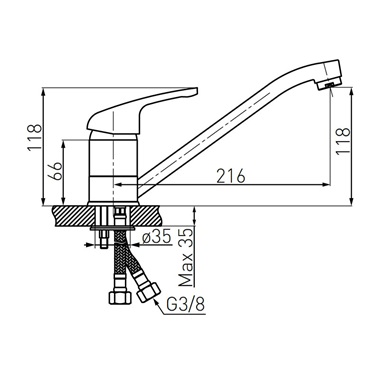 Ferro Freya mosogató csaptelep, antracit