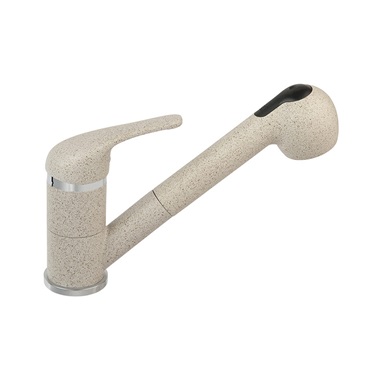 Ferro Freya konyhai csaptelep elforgatható és kihúzható zuhanyfejjel, króm, homokbézs