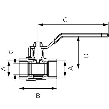 Ferro F-Comfort golyóscsap lapátkarral  6/4" BB