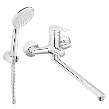 Ferro Isso falra szerelhető kád-mosdó csaptelep zuhanyszettel, króm