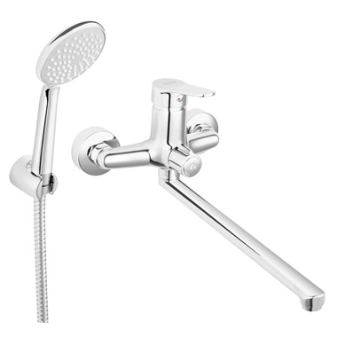 Ferro Isso falra szerelhető kád-mosdó csaptelep zuhanyszettel, króm