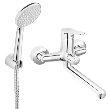 Ferro Isso fali kádmosdó csaptelep zuhanyszettel, króm