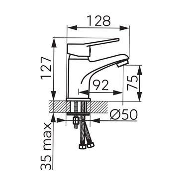 Ferro Isso mosdó csaptelep automata leeresztővel, króm