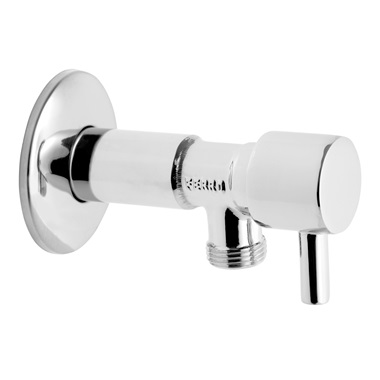 Ferro sarokcsap kerámiabetéttelés takarórozettával és fém kezelőkarral 1/2"x 3/8"