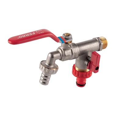 Ferro F-Comfort kerti golyóscsap két kimenettel 3/4"-1/2"