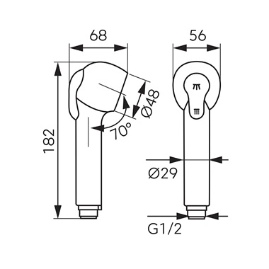 Ferro kézizuhany kihúzható zuhanyfejes mosogatócsaptelepekhez, 2 funkciós, króm