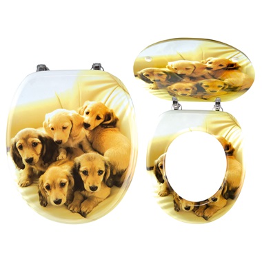 Ferro WC ülöke kis kutyamintás fém zsanérokkal, MDF