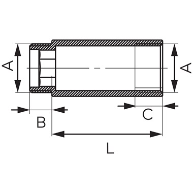 Ferro csaphosszabbító krómozott 3/4"x40 mm