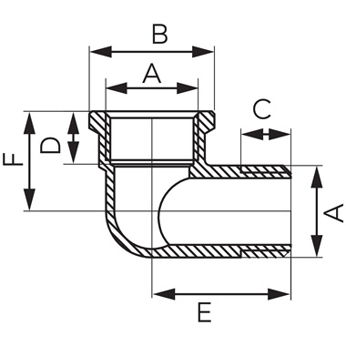 Ferro könyök krómozott 3/4" KB