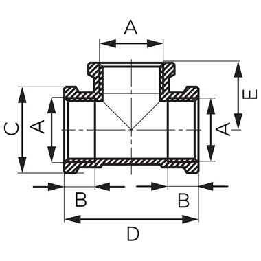 Ferro T-idom krómozott 3/4", BB