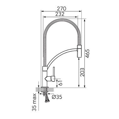 Ferro Maestro konyhai csaptelep kihuzható fejes, króm 