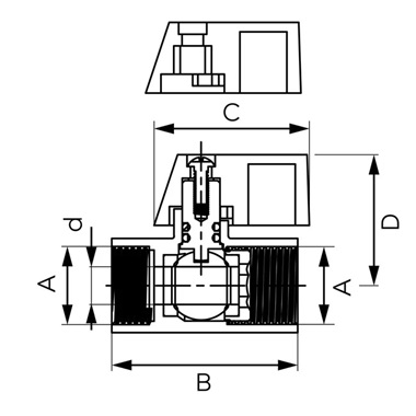 Ferro F-Comfort mini golyóscsap 3/8" KB