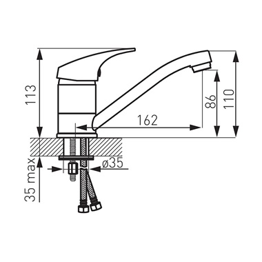 Ferro One egykaros álló mosdó csaptelep forgatható kifolyóval, króm 