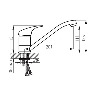 Ferro One egykaros mosogató csaptelep
