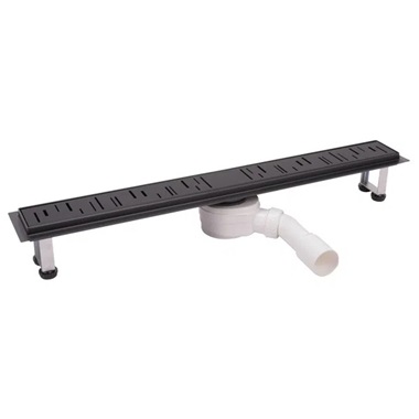 Ferro Ora rozsdamentes acél zuhanyfolyóka polírozott ráccsal 70 cm, fekete