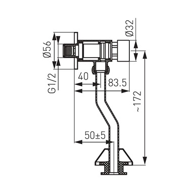 Ferro Presstige önelzáró piszoár öblítőszelep, króm