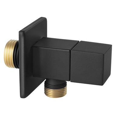 Ferro Quadro sarokszelep kerámiabetéttel G1/2"xG3/8" fekete