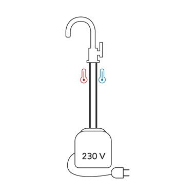 Ferro Ratio álló mosogatócsaptelep nyílt rendszerű elektromos vízmelegítőkhöz, króm